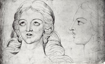 Visionary Head of Corinna the Theban by William Blake